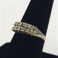 14K WHITE GOLD DIAMOND RING 3.4G SIZE 9